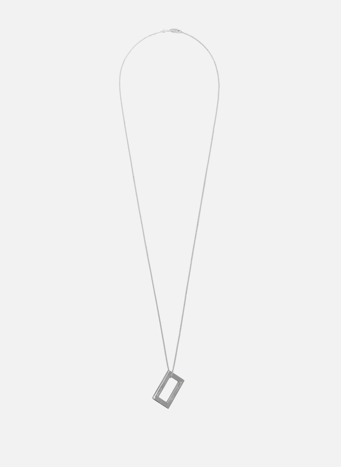 Rectangle necklace 3.4 in polished smooth silver LE GRAMME