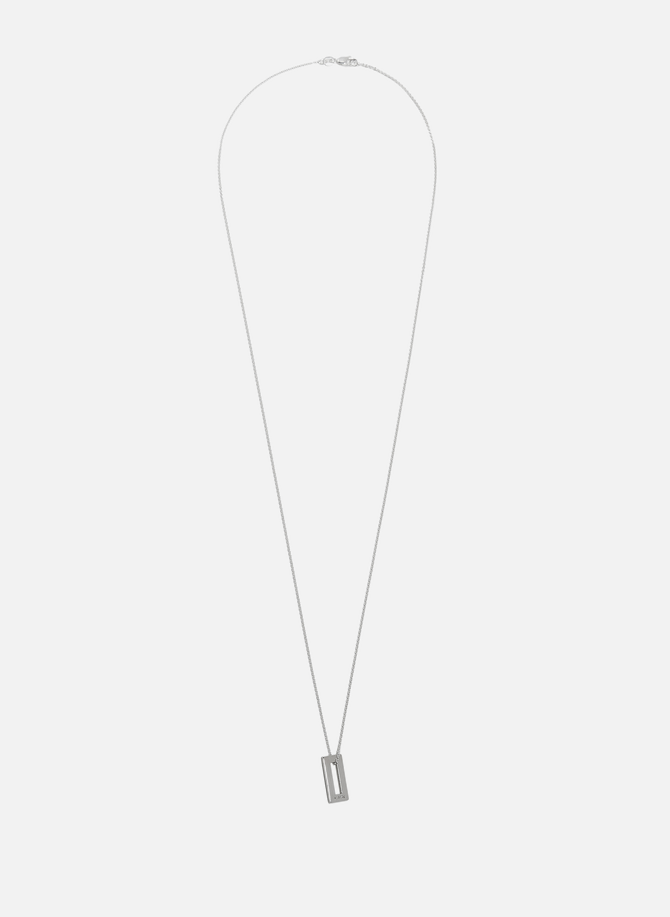LE GRAMME rectangle necklace 1.5g in smooth brushed silver