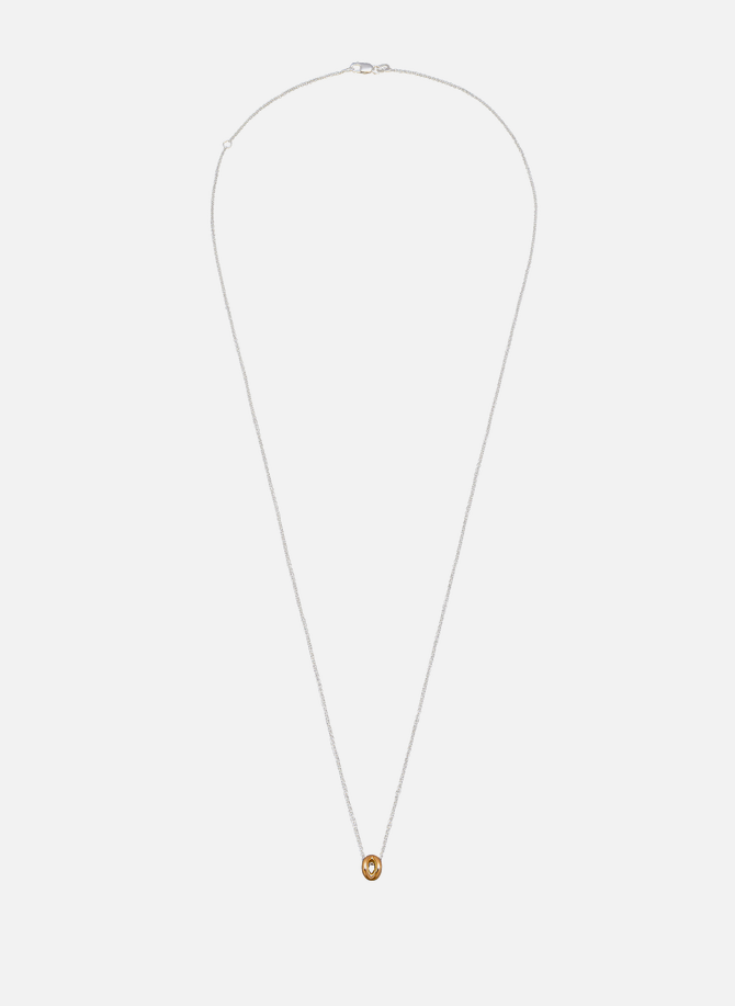 Halskette aus poliertem Gelbgold und Silberkette LE GRAMME