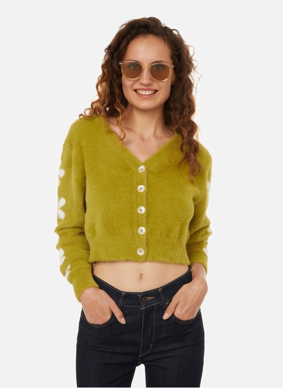 Cardigan cropped aspect duveteux Vert by LEVI'S Red Tab LEVI'S Red Tab Cardigan cropped aspect duveteux Vert