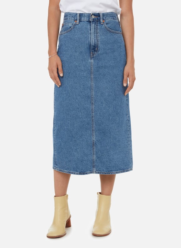 Jupe midi en coton denim Bleu by LEVI'S Red Tab LEVI'S Red Tab Jupe midi en coton denim Bleu