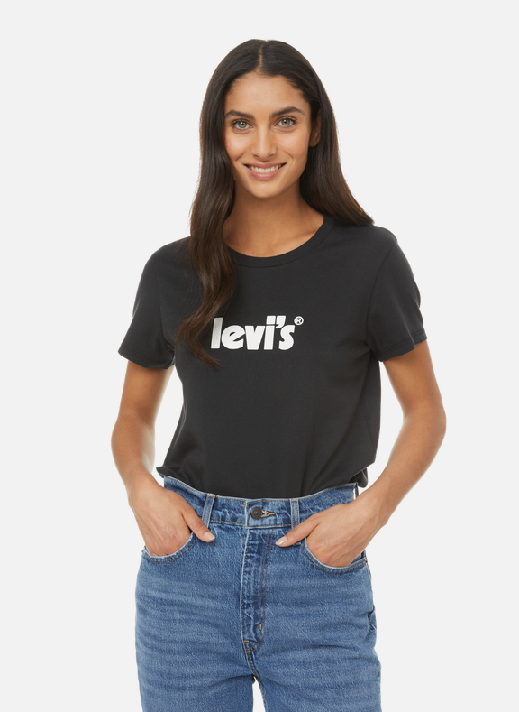 LEVI'S Red Tab T-shirt col rond en coton Noir