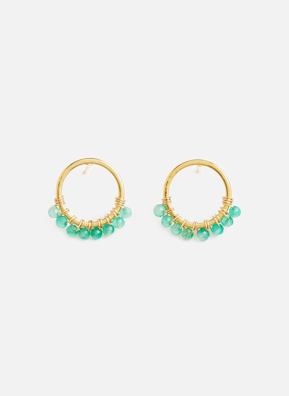 Boucles d'oreille ronde à perles Mina Vert by LILO LILO Boucles d'oreille ronde à perles Mina Vert