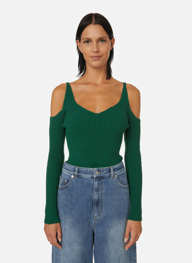 LIYA cotton open-shoulder sweater