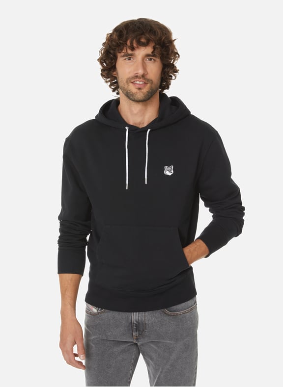 Hoodie Tête de renard gris en coton Noir by MAISON KITSUNÉ MAISON KITSUNÉ Hoodie Tête de renard gris en coton Noir
