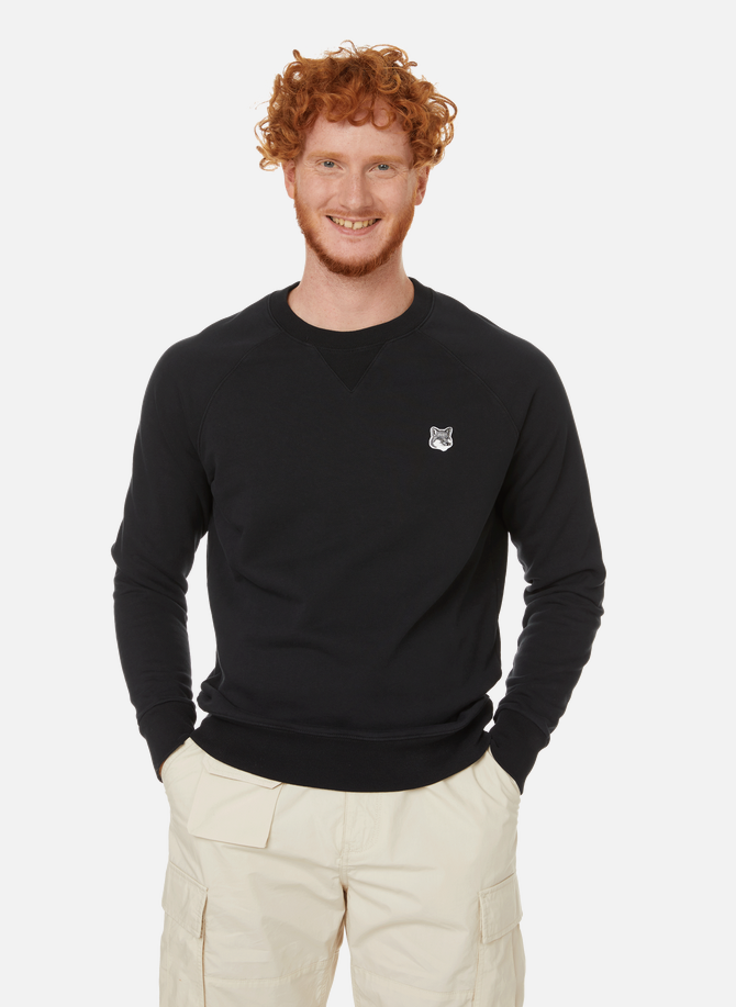 Graues Baumwoll-Sweatshirt mit Fuchskopf MAISON KITSUNÉ