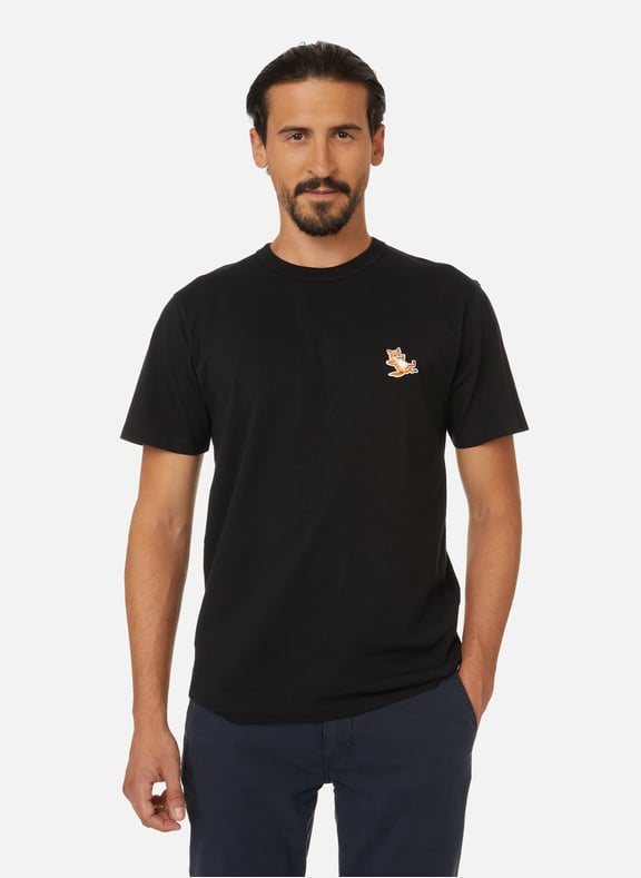 T-shirt Chillax Fox en coton Noir by MAISON KITSUNÉ MAISON KITSUNÉ T-shirt Chillax Fox en coton Noir