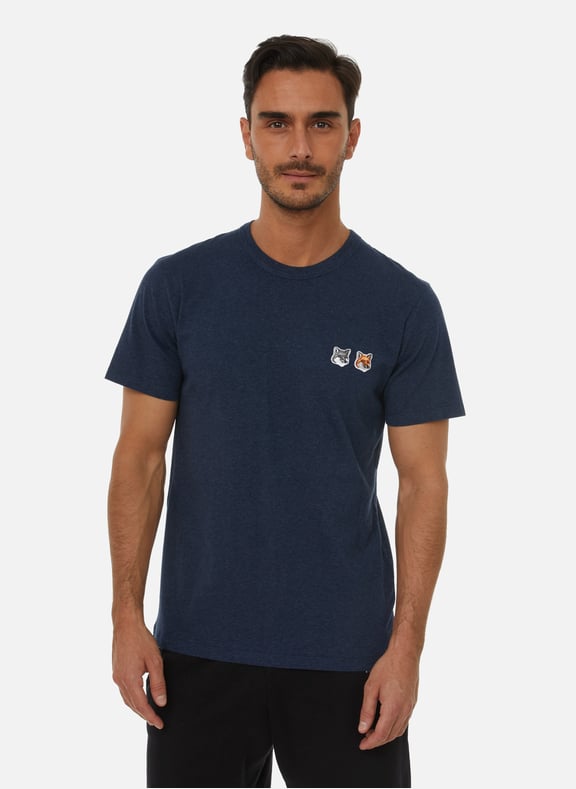 T-shirt en jersey de coton Bleu by MAISON KITSUNÉ MAISON KITSUNÉ T-shirt en jersey de coton Bleu
