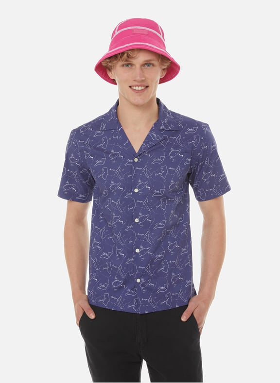 Chemise Germain à manches courtes Bleu by MAISON LABICHE MAISON LABICHE Chemise Germain à manches courtes Bleu