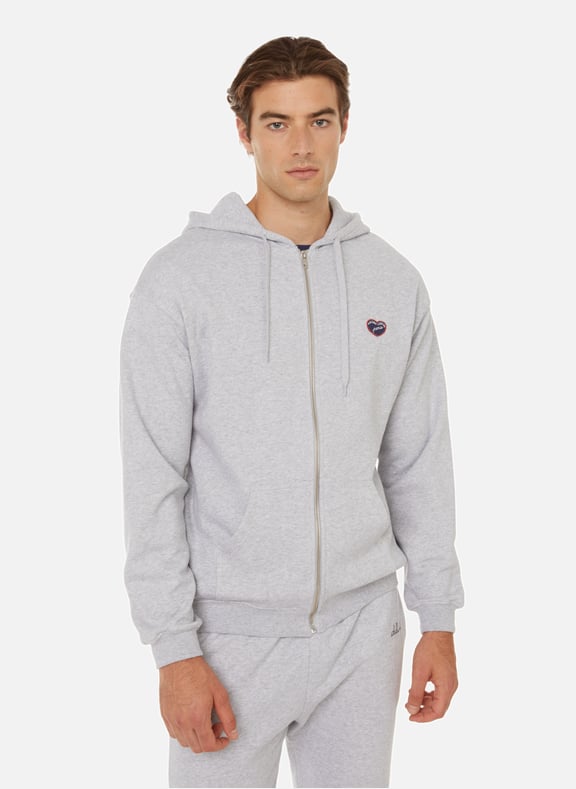 Hoodie zippé avec écusson coeur Gris by MAISON LABICHE MAISON LABICHE Hoodie zippé avec écusson coeur Gris