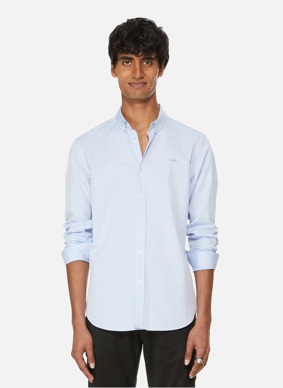 La chemise Malesherbes broderie master en coton Bleu by MAISON LABICHE MAISON LABICHE La chemise Malesherbes broderie master en coton Bleu