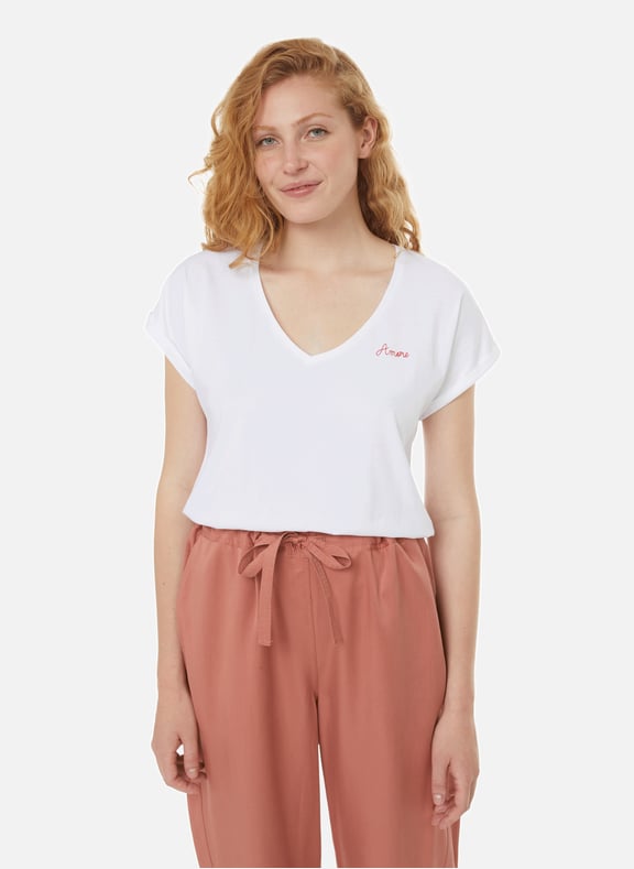 T-shirt Château Amore en coton biologique Blanc by MAISON LABICHE MAISON LABICHE T-shirt Château Amore en coton biologique Blanc