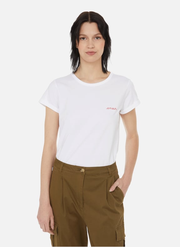 T-shirt Poitou Amour en coton Blanc by MAISON LABICHE MAISON LABICHE T-shirt Poitou Amour en coton Blanc