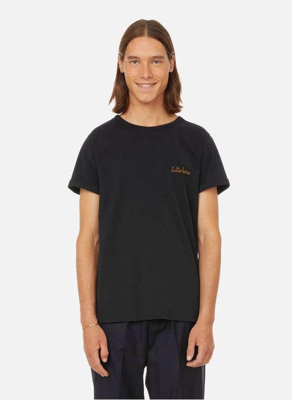 T-shirt Poitou Tutto Bene en coton biologique Noir by MAISON LABICHE MAISON LABICHE T-shirt Poitou Tutto Bene en coton biologique Noir