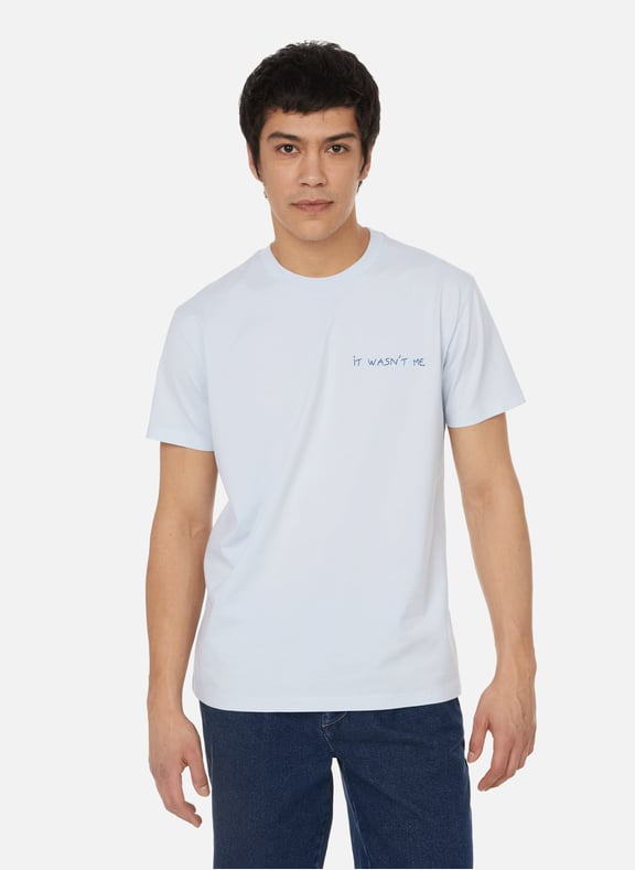 T-shirt Popincourt It wasn't me en coton Bleu by MAISON LABICHE MAISON LABICHE T-shirt Popincourt It wasn't me en coton Bleu