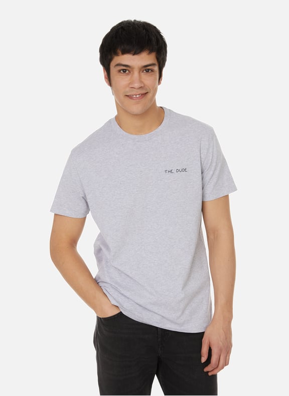 T-shirt Popincourt The Dude en coton Gris by MAISON LABICHE MAISON LABICHE T-shirt Popincourt The Dude en coton Gris