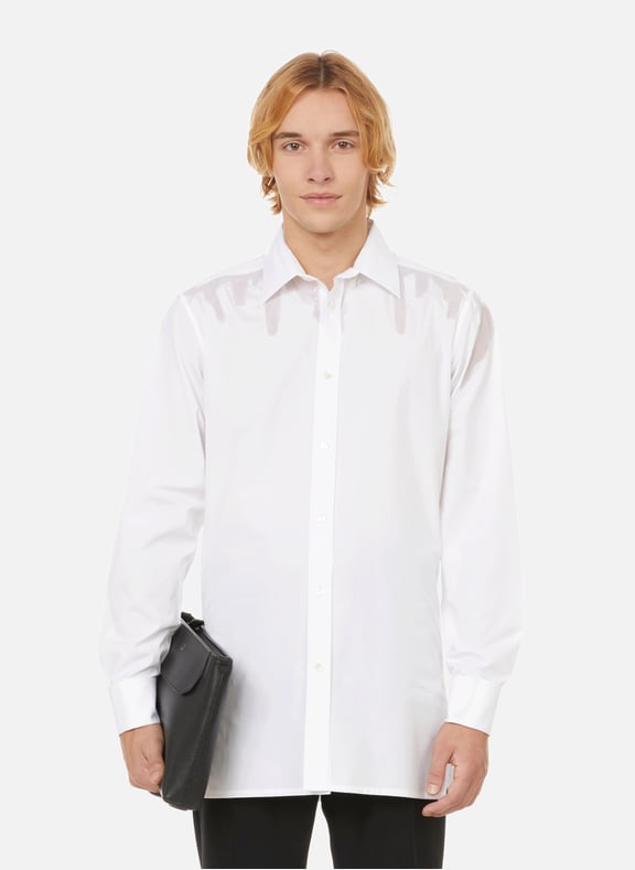 Chemise effet mouillé en popeline de coton Blanc by MAISON MARGIELA MAISON MARGIELA Chemise effet mouillé en popeline de coton Blanc