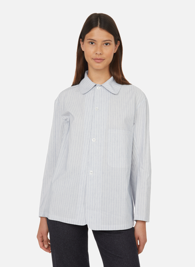 MAISON MARGIELA striped cotton and linen shirt