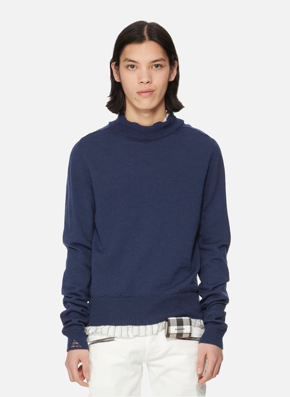 Pull doublé en laine Bleu by MAISON MARGIELA MAISON MARGIELA Pull doublé en laine Bleu