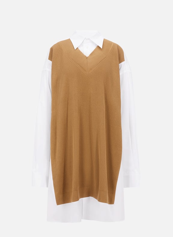 Robe chemise bi-matière Multicolore by MAISON MARGIELA MAISON MARGIELA Robe chemise bi-matière Multicolore