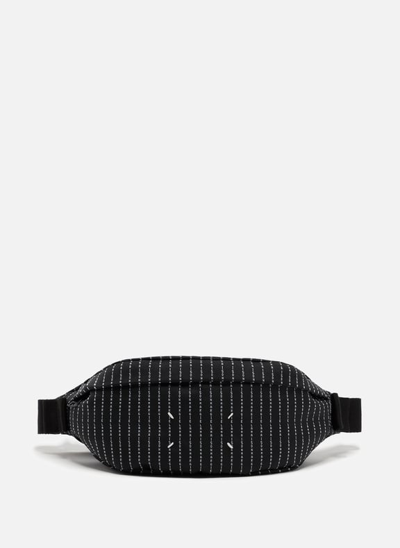 Sac banane à rayures monogrammées Noir by MAISON MARGIELA MAISON MARGIELA Sac banane à rayures monogrammées Noir