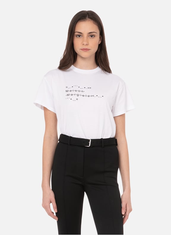 T-shirt à logo en coton Blanc by MAISON MARGIELA MAISON MARGIELA T-shirt à logo en coton Blanc