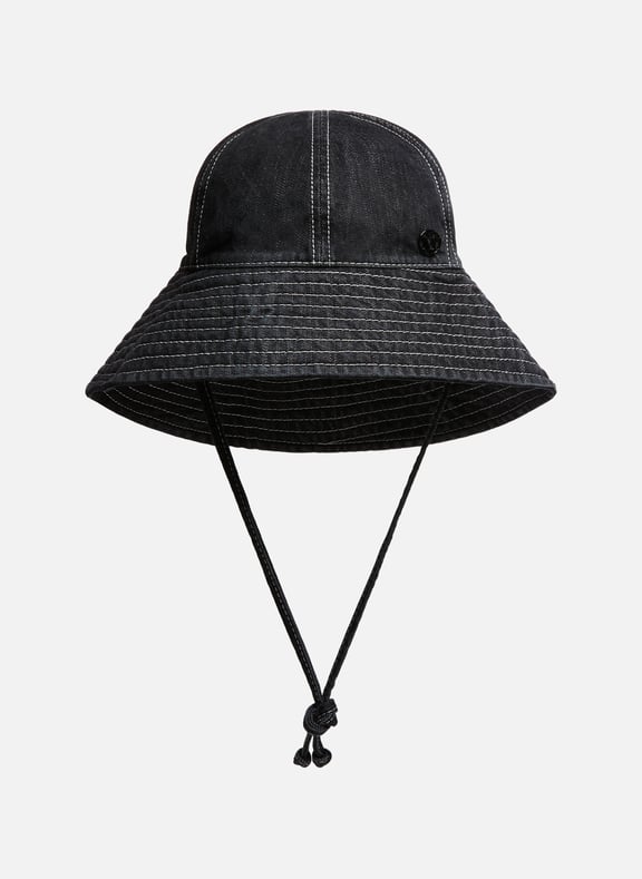 Chapeau bob Julianne en jean Noir by MAISON MICHEL MAISON MICHEL Chapeau bob Julianne en jean Noir