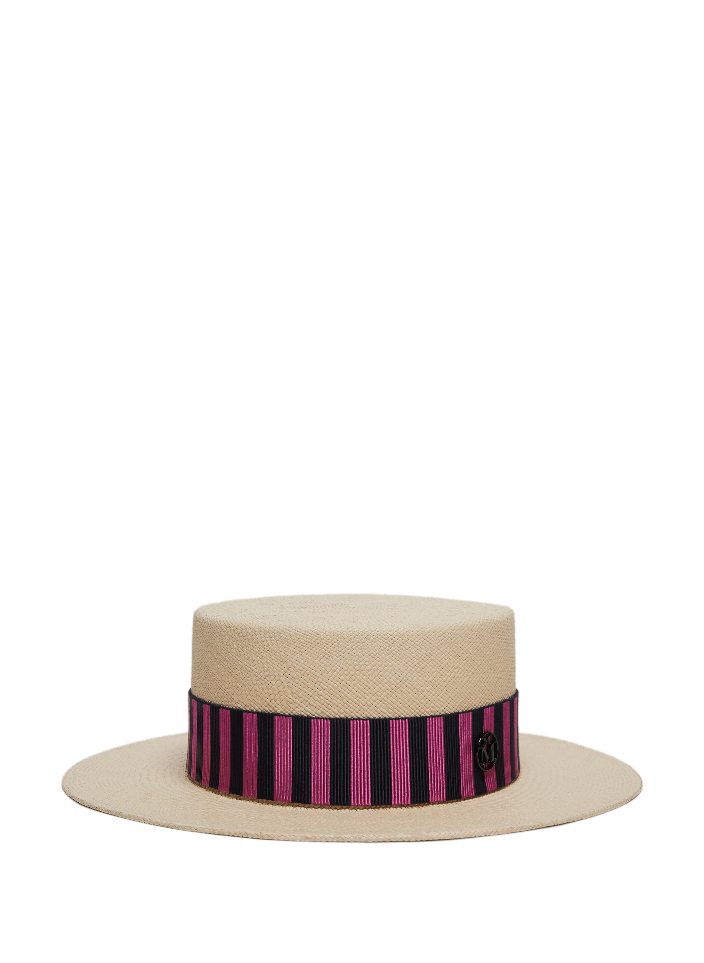 Chapeau En Paille Beige Maison Michel – Taille M, État Très Bon, Style Élégant