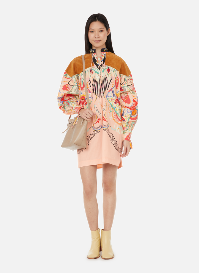 ETRO cotton and suede printed dress