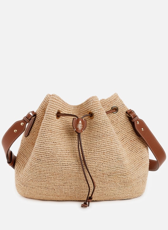 Sac bandoulière en raphia et cuir Marron by MARK CROSS MARK CROSS Sac bandoulière en raphia et cuir Marron