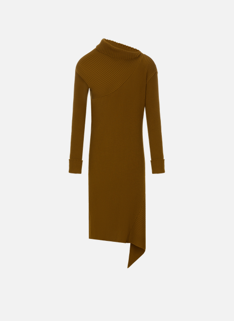 Brown asymmetrical draped dressMARQUES ALMEIDA 