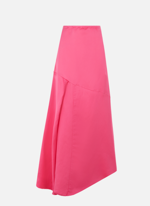 Strapless satin dress in linen blend PinkMARQUES ALMEIDA 