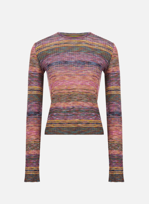 Striped long-sleeved top in recycled viscose MulticolorMARQUES ALMEIDA 