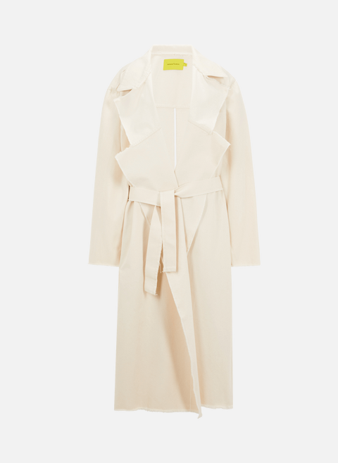 Recycled and organic cotton blend trench coat WhiteMARQUES ALMEIDA 