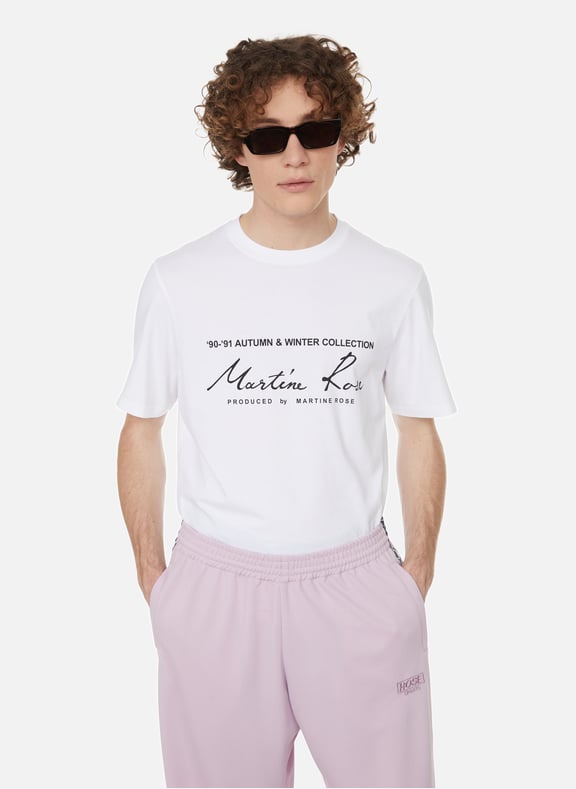 T-shirt à imprimé en coton Blanc by MARTINE ROSE MARTINE ROSE T-shirt à imprimé en coton Blanc