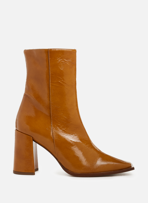 Brown patent leather ankle bootsSOULIERS MARTINEZ 