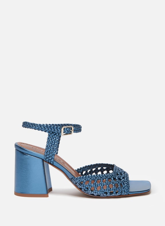 Sandales CAPRI en cuir tressé Bleu by SOULIERS MARTINEZ SOULIERS MARTINEZ Sandales CAPRI en cuir tressé Bleu