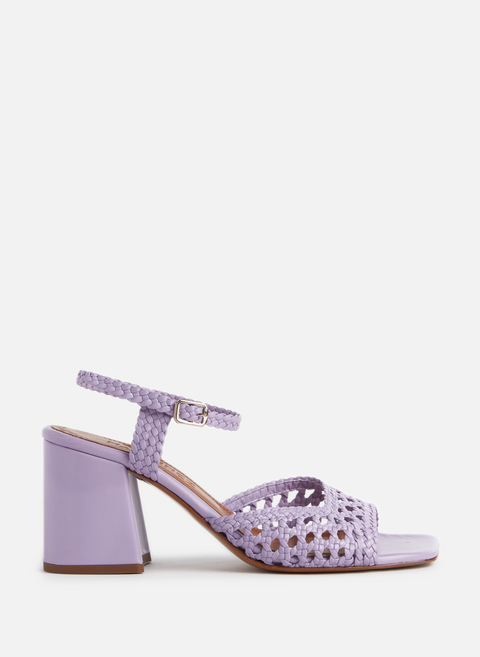 Capri sandals in woven leather VioletSOULIERS MARTINEZ 