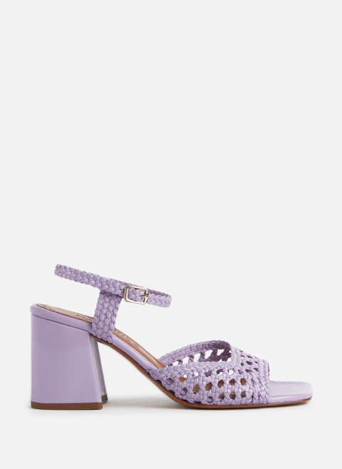 Capri-Sandalen aus gewebtem Leder VioletSOULIERS MARTINEZ 