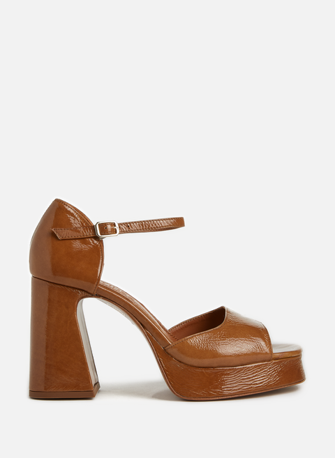 Marfa patent leather sandals BrownSOULIERS MARTINEZ 