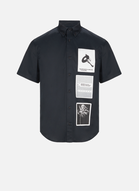 قميص بياقة بأزرار سفلية أسود MISBHV 