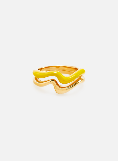Missoma yellow squiggle double ring 