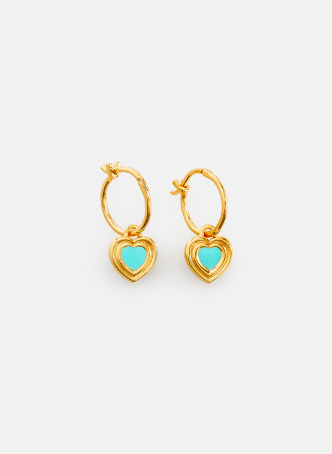Silver heart charm earrings Golden MISSOMA 