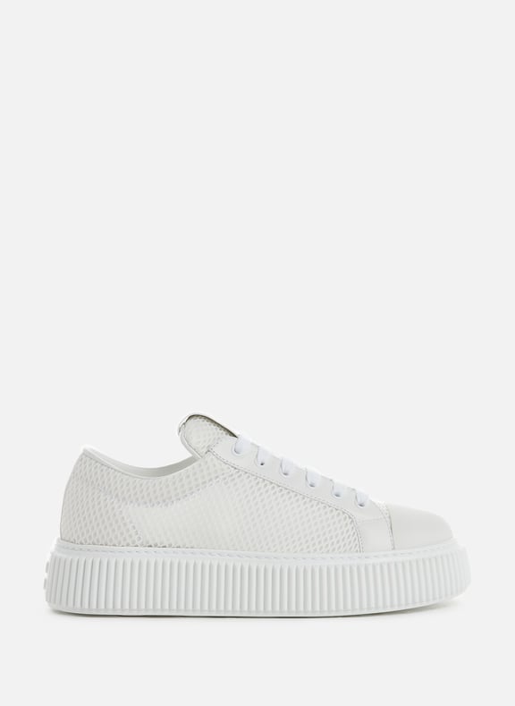 Baskets à semelle plateforme en mesh Blanc by MIU MIU MIU MIU Baskets à semelle plateforme en mesh Blanc