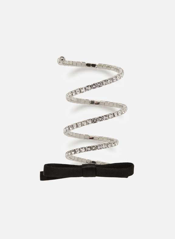 Bracelet torsadé en soie et cristaux Noir by MIU MIU MIU MIU Bracelet torsadé en soie et cristaux Noir