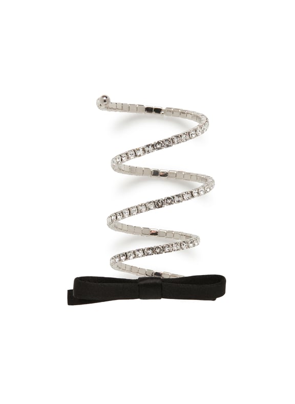 Bracelet torsadé en soie et cristaux Noir by MIU MIU MIU MIU Bracelet torsadé en soie et cristaux Noir