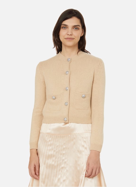 Cardigan en cachemire Blanc by MIU MIU MIU MIU Cardigan en cachemire Blanc