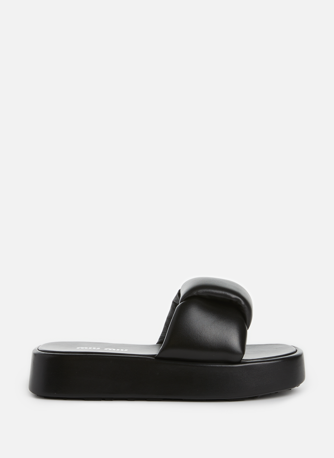 MIU MIU quilted leather slides