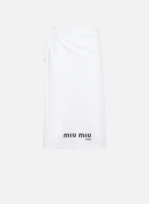 Cotton jersey skirt WhiteMIU MIU 