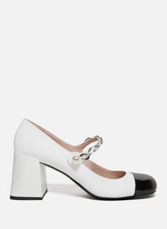 Mary-Janes en cuir verni Blanc by MIU MIU MIU MIU Mary-Janes en cuir verni Blanc